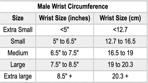 celine wrist size chart